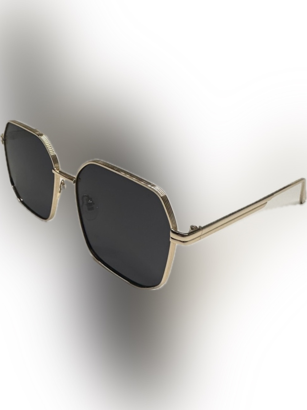 Gold Frame Black Lens Women's Fashion Sunglasses